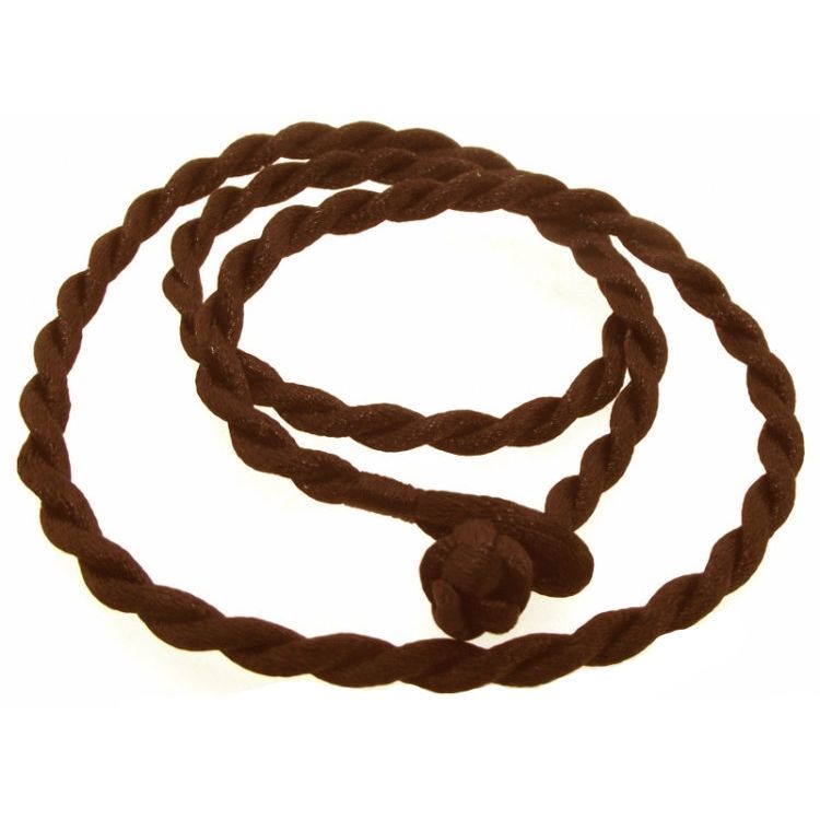 Hedvábná kroucená šňůrka na krk hnědá, tl. 3 mm - LR1135