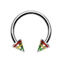 Levně S4U Piercing - podkova - barevné proužky - PV01007