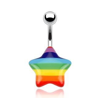 Piercing do pupíku - hvězda duha - BA01016