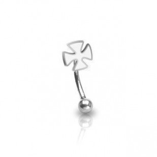 Piercing do obočí - kříž