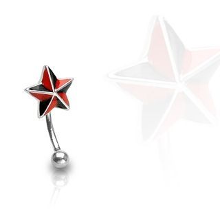 Levně Piercing do obočí - hvězda - OB01080