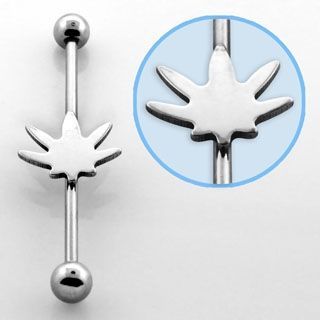 Levně S4U Industrial piercing - list marihuany - ID01016