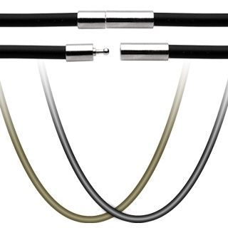 Levně Kaučuková šňůrka na krk hnědá 2 mm, délka 45 cm