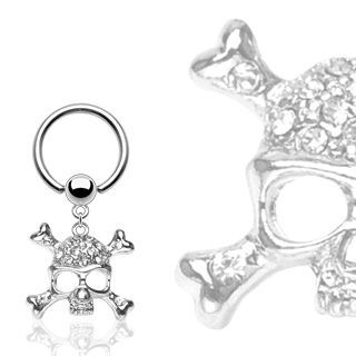 Levně S4U Piercing - kruh s ozdobnou lebkou 1,2 x 10 mm - K01009