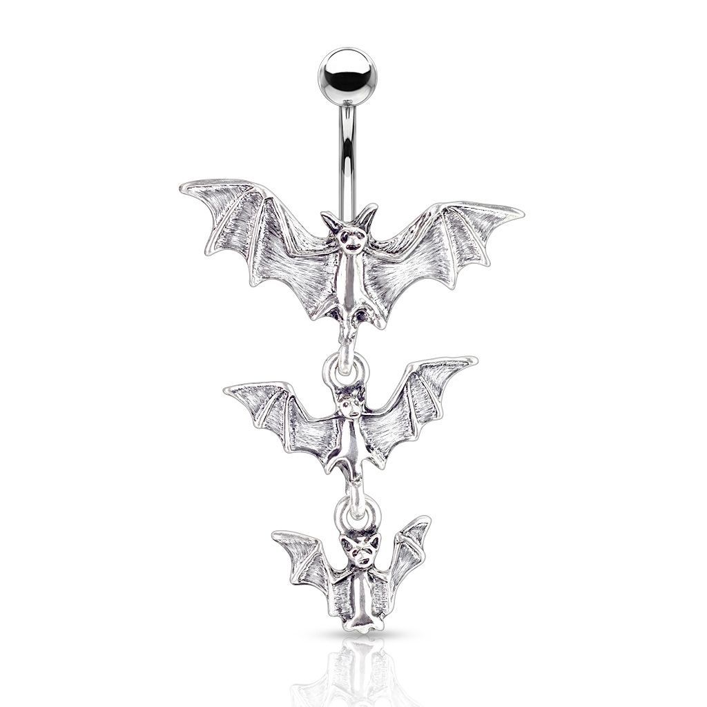 Piercing do pupíku s motivem netopýrů - WP01051