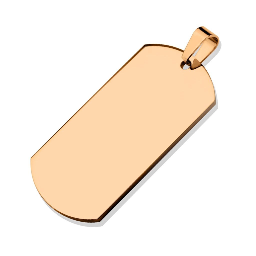 Ocelový přívěsek - vojenská známka EXTRA VELKÁ, zlacená - DR1010-RD