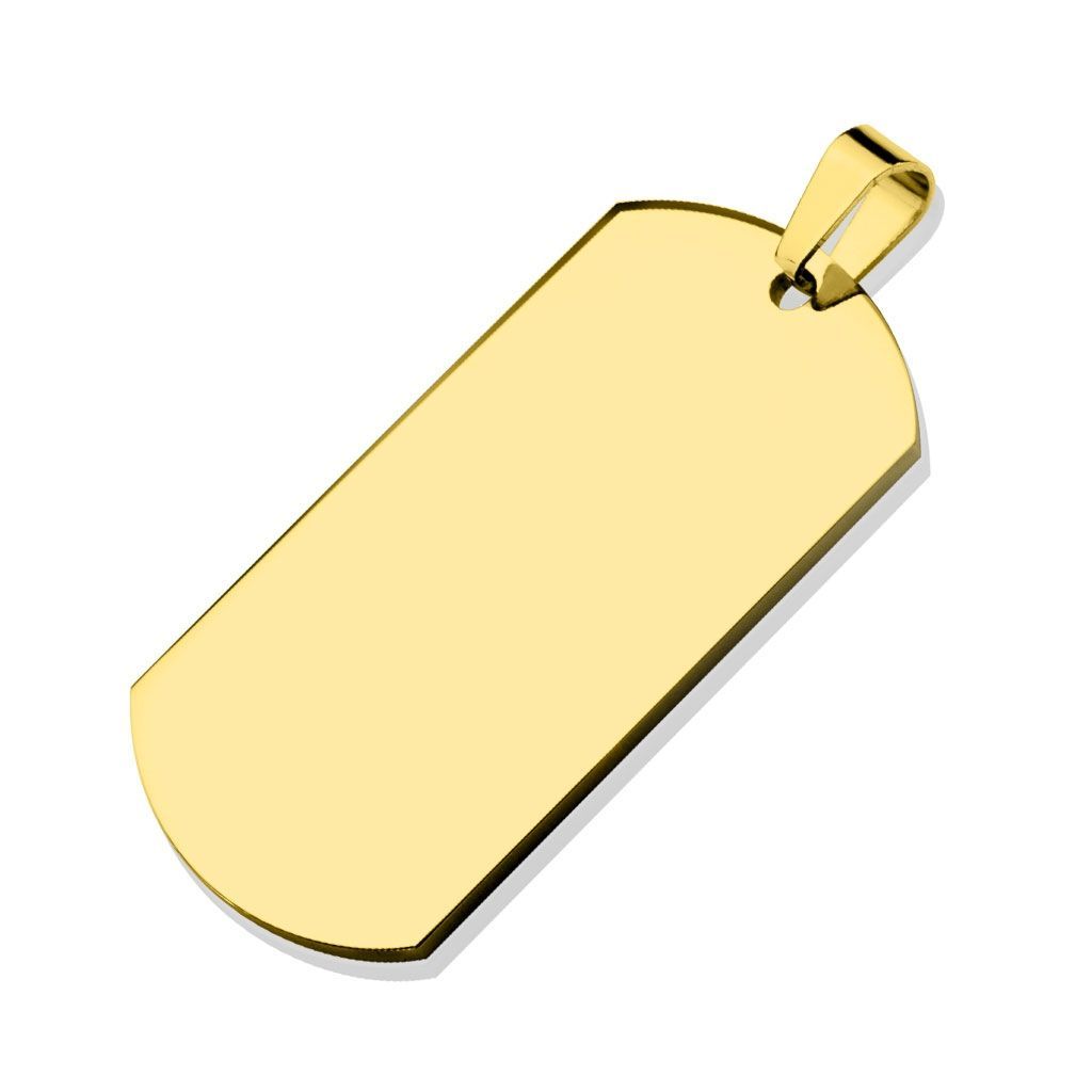 Ocelový přívěsek - vojenská známka EXTRA VELKÁ, zlacená - DR1010-GD