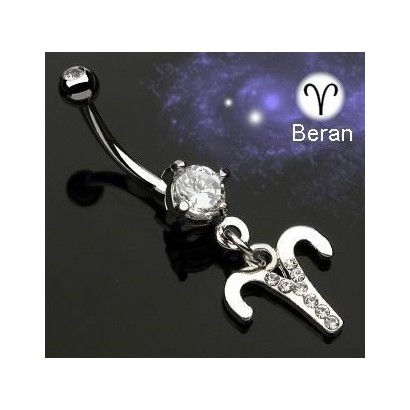 Piercing do pupíku - znamení Beran