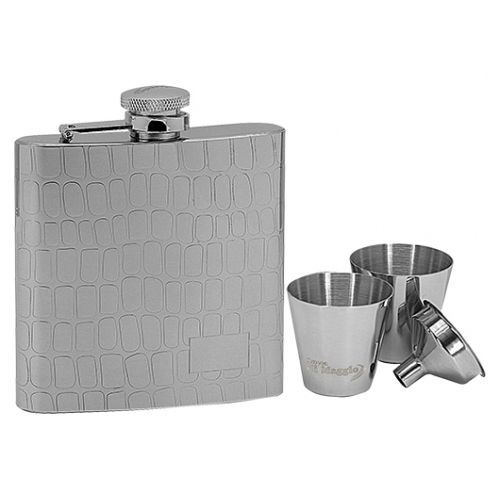 Lucca di Maggio Ocelová kapesní lahev - placatka 180ml + 2 kalíšky 30ml a trychtýřek - 97053