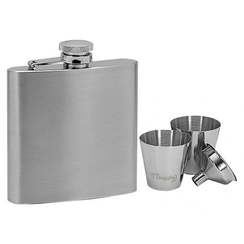 Lucca di Maggio Ocelová kapesní lahev - placatka 180ml + 2 kalíšky 30ml a trychtýřek - 97052
