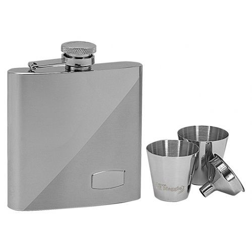 Lucca di Maggio Ocelová kapesní lahev - placatka 180ml + 2 kalíšky 30ml a trychtýřek - 97057