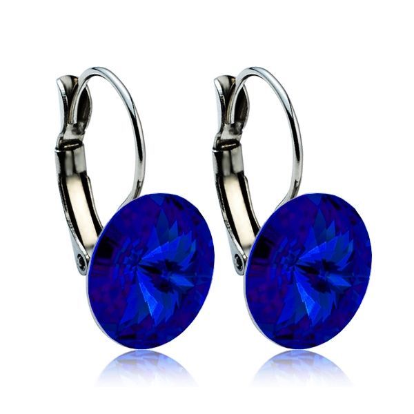 S4U Ocelové náušnice - Dark Sapphire - NBSS018