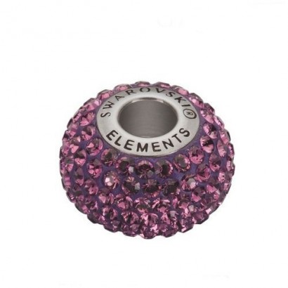 Navlékací přívěsek korálek s krystaly Swarovski®, Amethyst