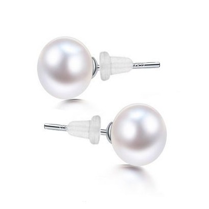 Stříbrné náušnice - přírodní perly 7,5 mm