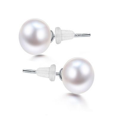 Levně S4U Stříbrné náušnice - přírodní perly 7,5 mm - AL0018