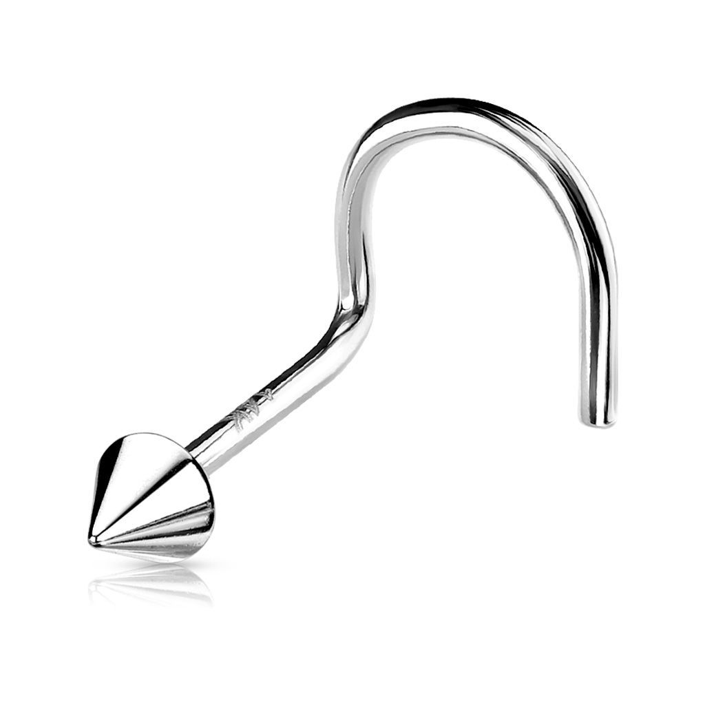 Zlatý piercing do nosu - špička, Au 585/1000 - ZL01116-WG
