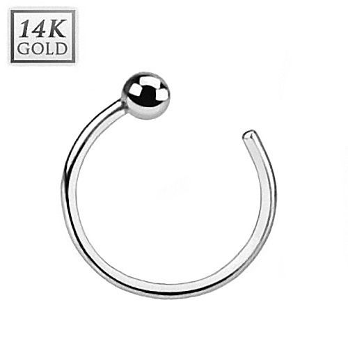 Zlatý piercing do nosu kruh, 0,8 x 8 mm, Au 585/1000 - ZL01039-WG