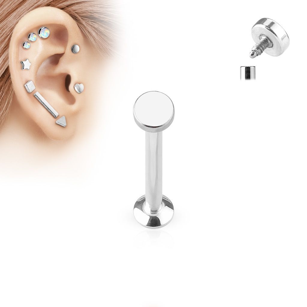 Levně S4U Piercing do brady - labreta 1,2 x 6 mm, kolečko 3 mm - LB1029ST-12063