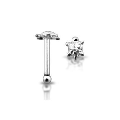 Stříbrný piercing do nosu - želvička
