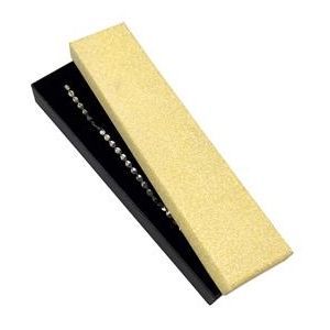 Dárková krabička na náramek, zlatá/černá - KR0044-GD