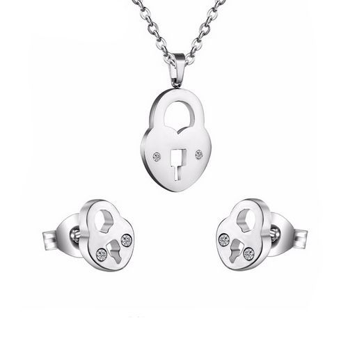 S4U Set šperků z chirurgické oceli, zámečky - SET0012