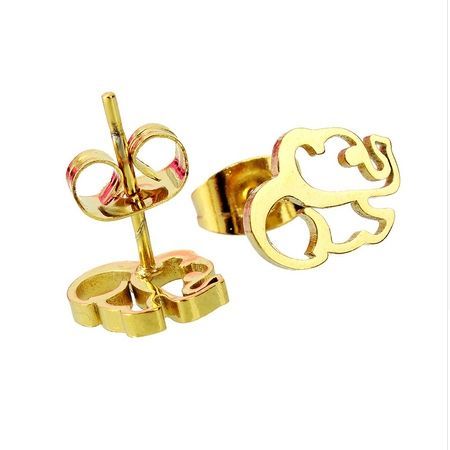 S4U Ocelové náušnice sloni - OPN1279-GD