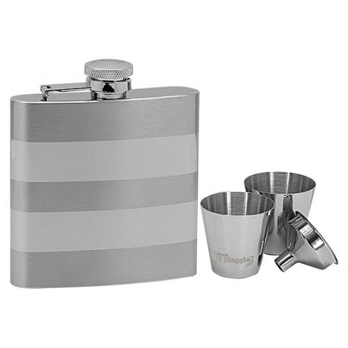 Lucca di Maggio Ocelová kapesní lahev - placatka 180ml + 2 kalíšky 30ml a trychtýřek - 97050