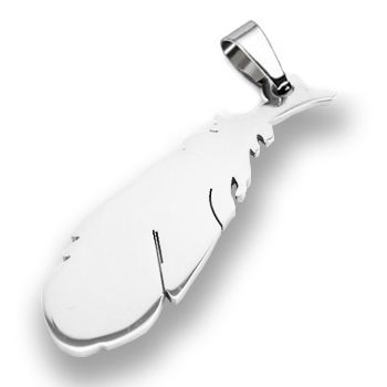 S4U Ocelový přívěsek pírko - DR1168