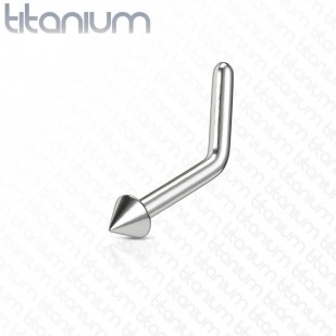 Zahnutý piercing do nosu špička - TITAN