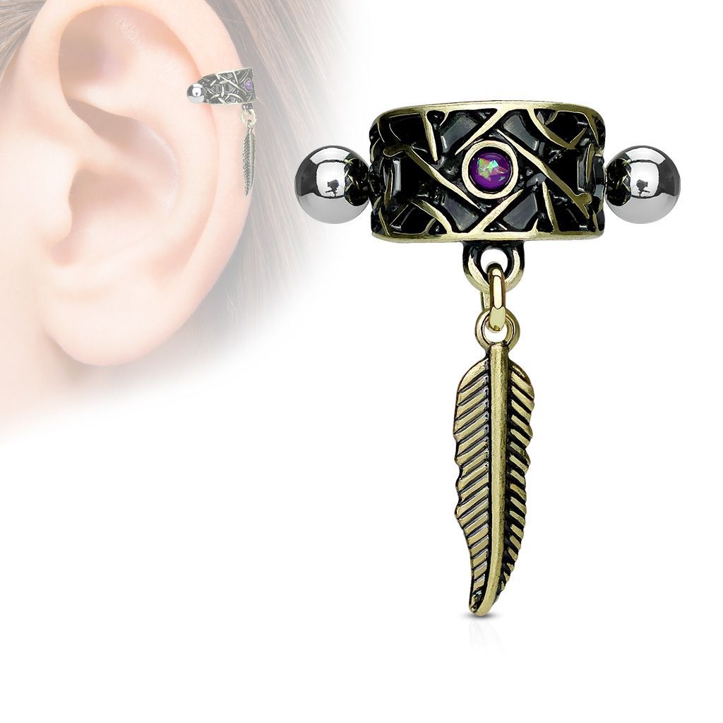 Levně S4U Cartilage piercing do ucha - peříčko - CP1026