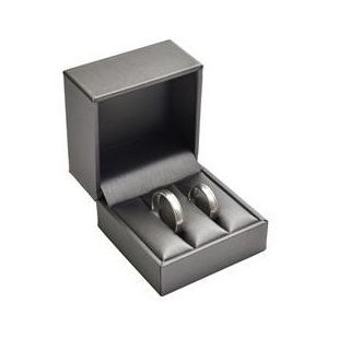 Dárková krabička na snubní prsteny, kovově šedá