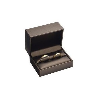 Dárková krabička na snubní prsteny, kovově hnědá