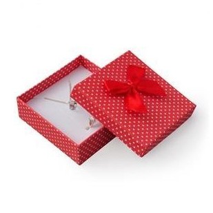Krabička na soupravu šperků červená, bílé puntíky