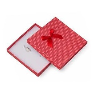 Velká krabička na soupravu šperků červené, bílé puntíky
