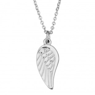 Ocelový řetízek s přívěskem - andělské křídlo