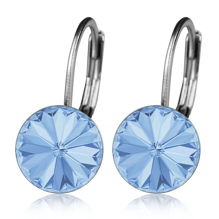 NUBIS Ocelové náušnice s krystaly Swarovski, LIGHT SAPPHIRE - NBS08-LSH