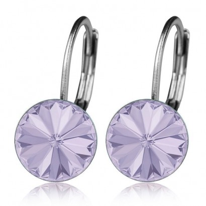 Ocelové náušnice s krystaly Swarovski®, VIOLET