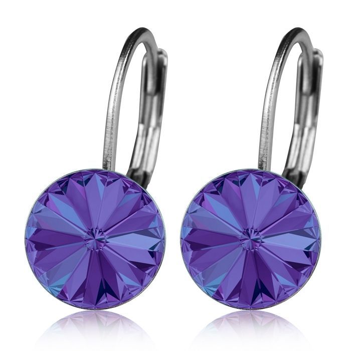 NUBIS Ocelové náušnice s krystaly Swarovski, HELIOTROPE - NBS08-HT