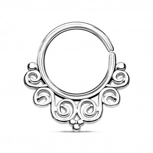 Spetum piercing do nosu/ucha kruh s ornamenty