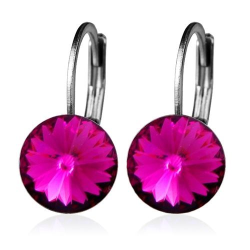S4U Ocelové náušnice - Dark Pink, 8 mm - NBSS08-DP