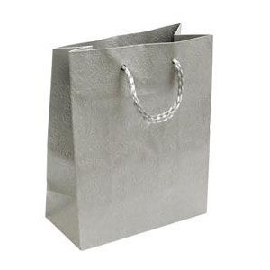 S4U Dárková taška stříbrná s květinovým dekorem - KR1012-SV