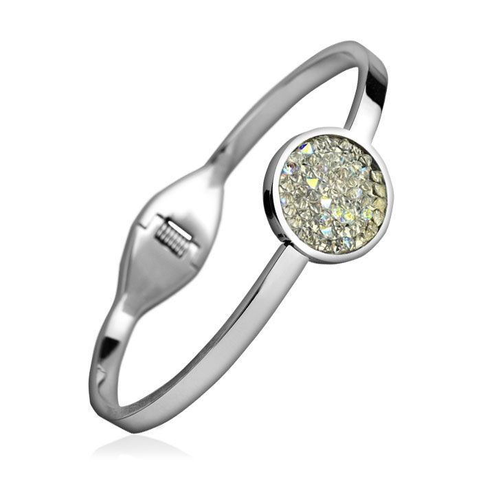 NUBIS Ocelový náramek s krystaly Crystals from Swarovski CRYSTAL AB - LV7001-AB