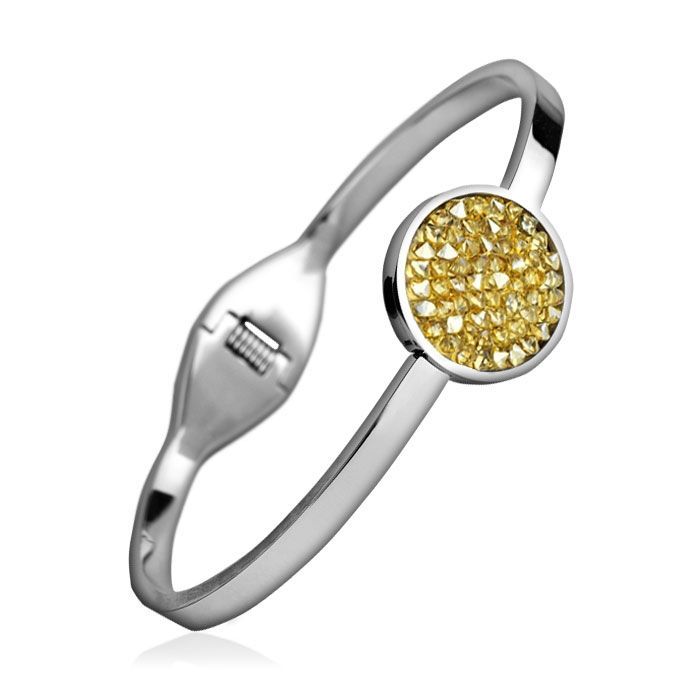 NUBIS Ocelový náramek s krystaly Crystals from Swarovski GOLDEN SHADOW - LV7001-GOL