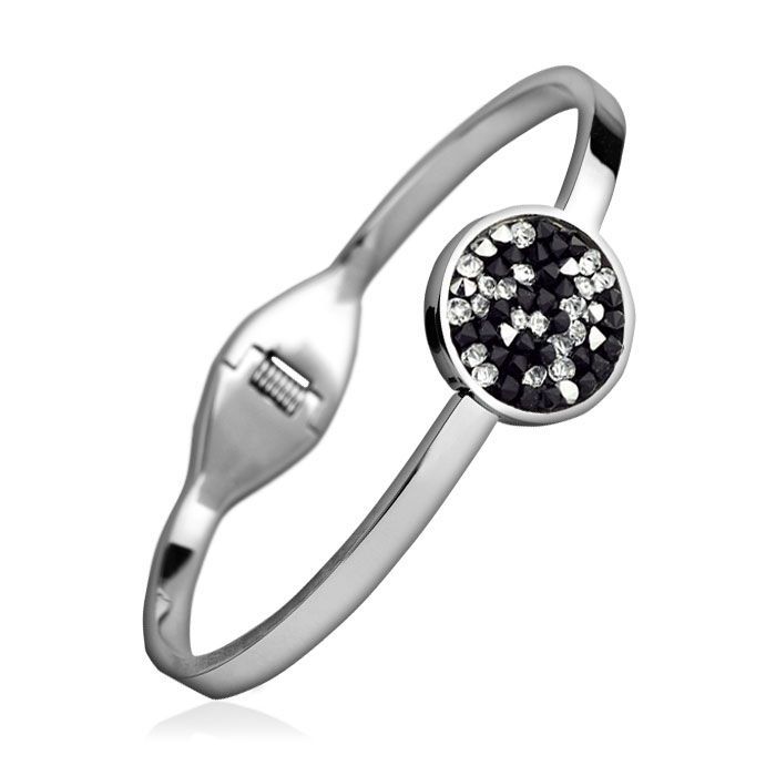 NUBIS Ocelový náramek s krystaly Crystals from Swarovski CAL PEPPER - LV7001-PEP