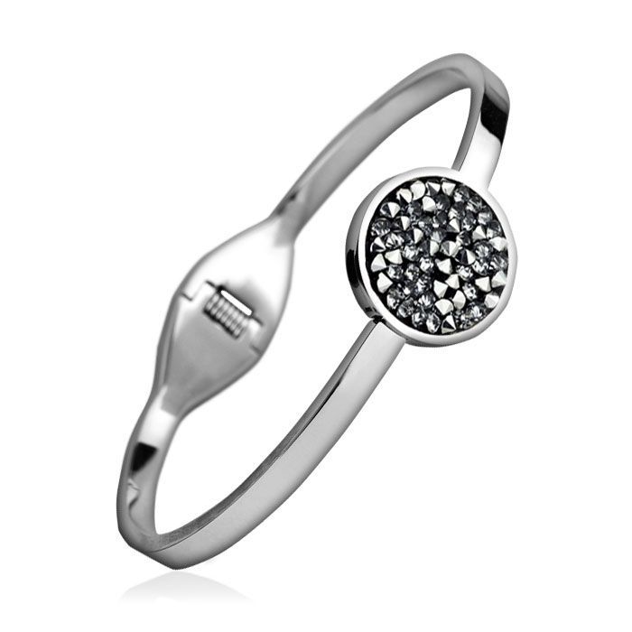 NUBIS Ocelový náramek s krystaly Crystals from Swarovski LIGHT CHROME - LV7001-CHR