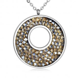 Ocelový náhrdelník s krystaly Crystals from Swarovski®, GOLDEN SHADOW