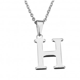 Ocelový řetízek s přívěskem iniciála ”H”
