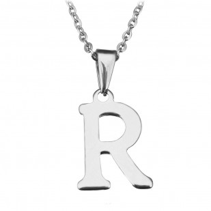 Ocelový řetízek s přívěskem iniciála ”R”