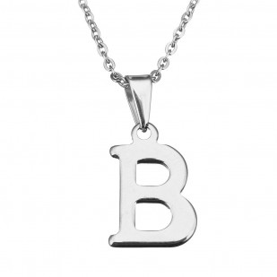 Ocelový řetízek s přívěskem iniciála ”B”