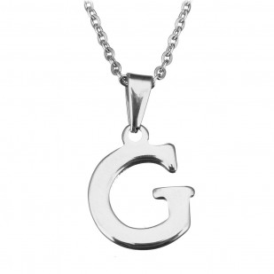 Ocelový řetízek s přívěskem iniciála ”G”